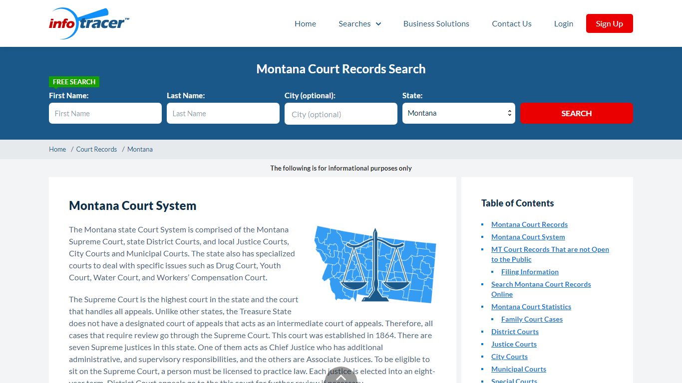 Search Montana Court Records By Name Online - InfoTracer